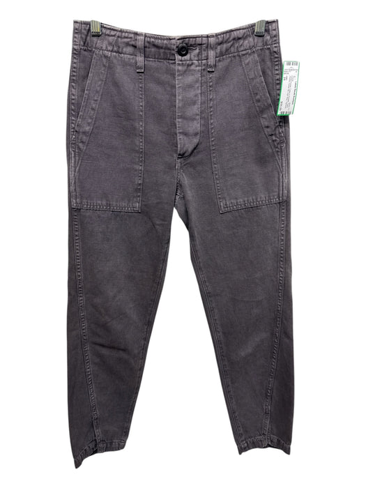 AMO Size 24 Faded Purple Cotton & Acetate Patch Pocket Center Slit Tapered Pants Faded Purple / 24