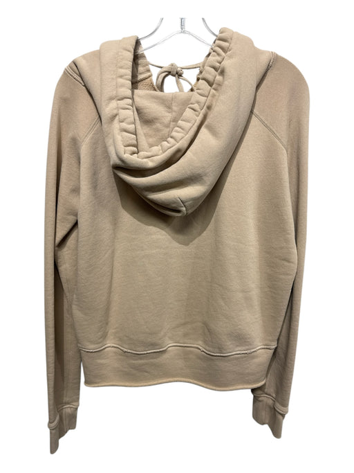 Nili Lotan Size S Beige Cotton Exposed Seams Distressed Kangaroo Pocket Top Beige / S