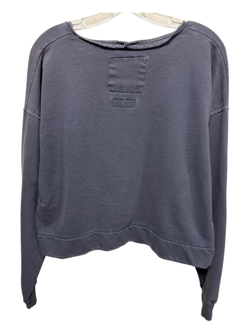 Rachel Comey Size XS/S Slate Blue Cotton Blend Wide Collar Contrast Stiching Top Slate Blue / XS/S