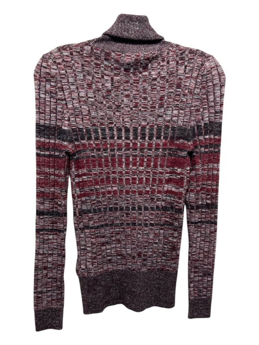 Gucci Size L Burgundy & Gray Wool Heathered Ribbed turtle neck Fitted Sweater Burgundy & Gray / L