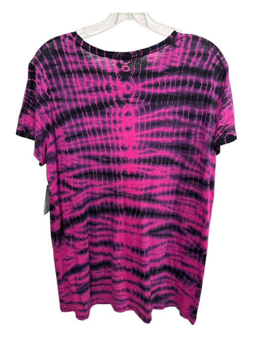 Proenza Schouler Size L Pink & Black Cotton & Acetate Short Sleeve Tie Dye Top Pink & Black / L