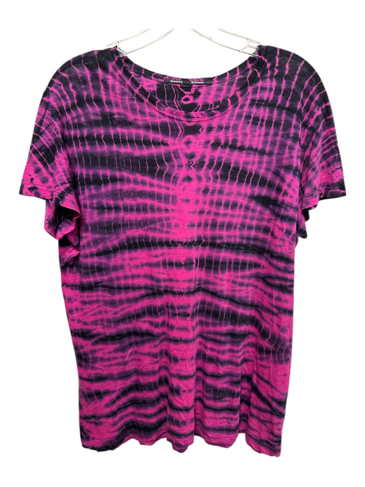 Proenza Schouler Size L Pink & Black Cotton & Acetate Short Sleeve Tie Dye Top Pink & Black / L