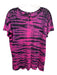 Proenza Schouler Size L Pink & Black Cotton & Acetate Short Sleeve Tie Dye Top Pink & Black / L