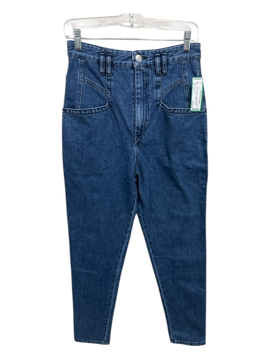 Isabel Marant Size 34 Med Wash Cotton Denim Zip & Button High Rise Pockets Jeans Med Wash / 34