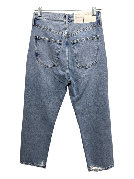 Agolde Size 24 Light Wash Cotton Denim Button Fly Ripped High Rise Jeans Light Wash / 24