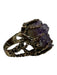 Panetta Purple & Gold 925 Silver Gold Plated Amethyst Hammered Caged Ring Purple & Gold