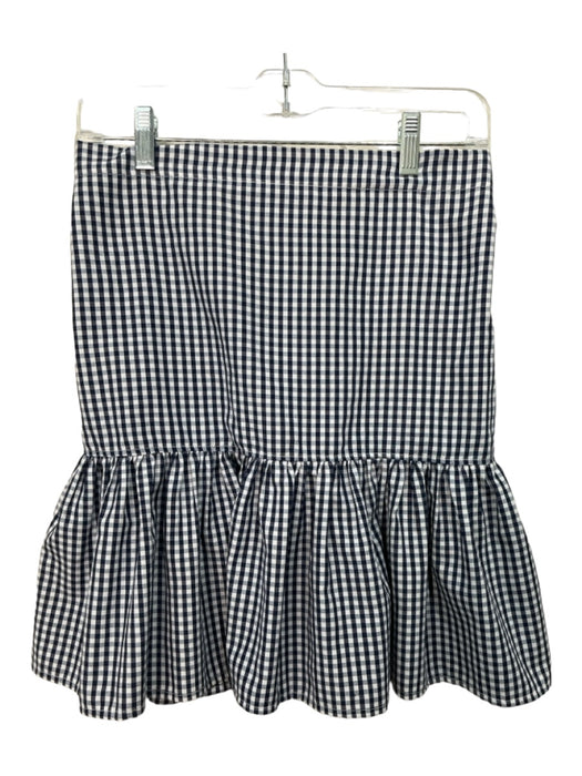 Bululu Resort Wear Size L/XL White & Navy Cotton Blend Side Zip Gingham Skirt White & Navy / L/XL