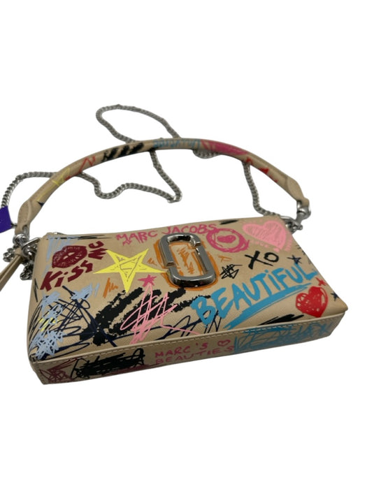 Marc Jacobs Beige & Multi Coated Leather Zip Close Graphite Bag Beige & Multi / S/M