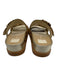 Dolce Vita Shoe Size 8 Gold Leather Two Strap Slide Open Toe Shine Sandals Gold / 8