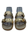 Dolce Vita Shoe Size 8 Gold Leather Two Strap Slide Open Toe Shine Sandals Gold / 8