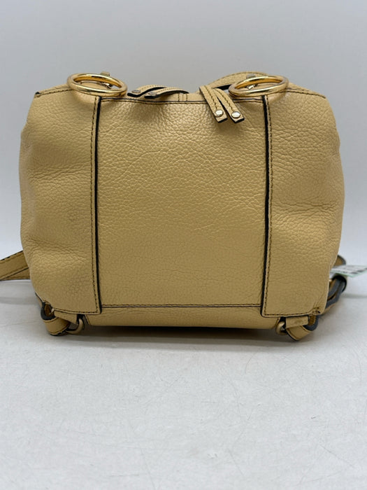 See By Chloe Yellow Beige Leather Gold Tone Hardware Zipper Detail Tassel Bag