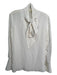 Equipment Size XS Creme Silk Tie V Neck Long Sleeve Bell Cuff Blouse Top Creme / XS