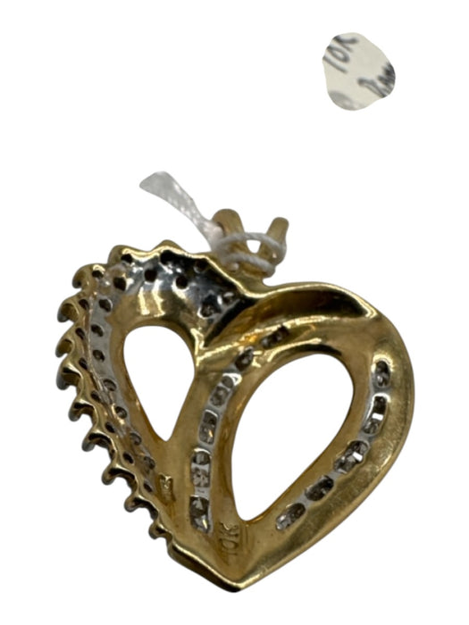 No Brand Gold 10 Karat Diamond Heart Pendant Gold