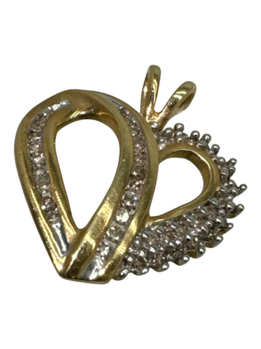 No Brand Gold 10 Karat Diamond Heart Pendant Gold