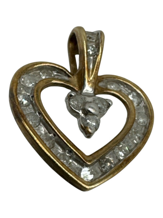 No Brand White & Gold 10k Gold Diamond Pendant Pendant White & Gold