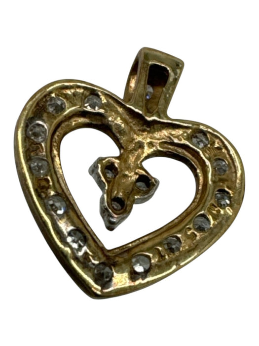 No Brand White & Gold 10k Gold Diamond Pendant Pendant White & Gold