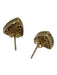 Trillian Blue & Clear Gold Tanzanite Diamond Tan Interior Earrings Blue & Clear