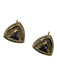 Trillian Blue & Clear Gold Tanzanite Diamond Tan Interior Earrings Blue & Clear