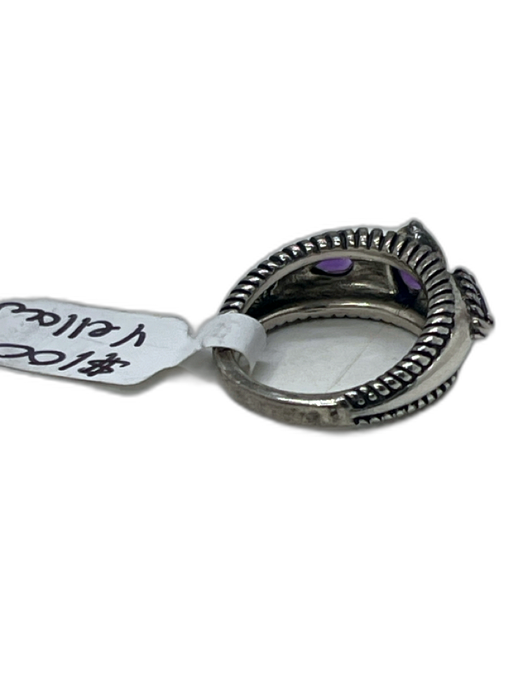 Carolyn Pollack Purple & Silver 925 Sterling Silver Cable Oval Amethyst Ring Purple & Silver