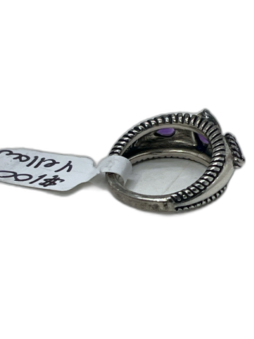 Carolyn Pollack Purple & Silver 925 Sterling Silver Cable Oval Amethyst Ring Purple & Silver