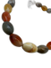 No Brand Orange, Gray, Beige Agate Multistone 14k Gold Clasp Beaded Necklace Orange, Gray, Beige