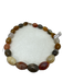 No Brand Orange, Gray, Beige Agate Multistone 14k Gold Clasp Beaded Necklace Orange, Gray, Beige