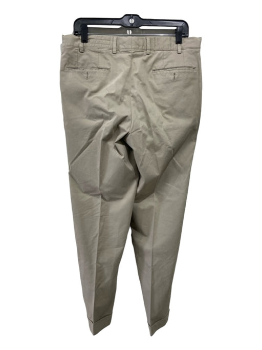 Hiltl Size 32 Beige Cotton Blend Solid Cuffed Khakis Men's Pants 32