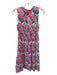 Roller Rabbit Size S Blue & Pink Viscose Blend V Neck Floral Sleeveless Dress Blue & Pink / S