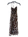 ASTR The Label Size S Brown & White Viscose Blend Halter All Over Print Dress Brown & White / S