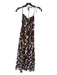 ASTR The Label Size S Brown & White Viscose Blend Halter All Over Print Dress Brown & White / S