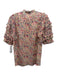 Rebecca Taylor Size Est Small Pink, Purple, Green Cotton & Silk Floral Top Pink, Purple, Green / Est Small