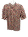 Rebecca Taylor Size Est Small Pink, Purple, Green Cotton & Silk Floral Top Pink, Purple, Green / Est Small
