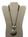 Black & Brown Cord Shell Pendant Adjustable Bead Detail Necklace Black & Brown