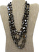Taupe Gray Shell Beaded Multi Strand Mother of Pearl Toggle Clasp Necklace Taupe Gray