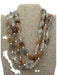 Plantation Shop Peachy Beige Semi - Precious Stones Rectangle Beaded Necklace Peachy Beige