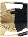 Artesano Black & Tan Straw Top Handle Woven Colorblock Bag Black & Tan / Medium