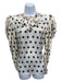 Johanna Ortiz Size 6 Cream & Black Polyester Puff Shoulder Polka Dot Top Cream & Black / 6