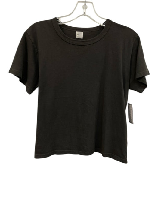 Leset Size S Charcoal Gray Cotton Short Sleeve T Shirt Crop Top Charcoal Gray / S