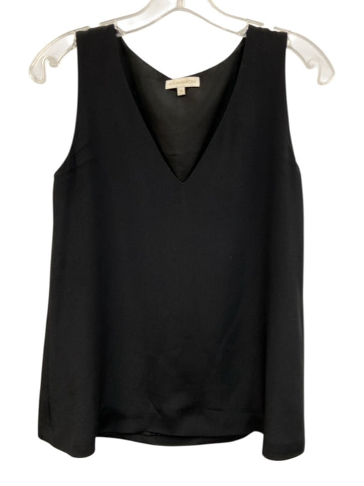 Ann Mashburn Size XS Black Silk Sleeveless V Neck Tank Top Black / XS