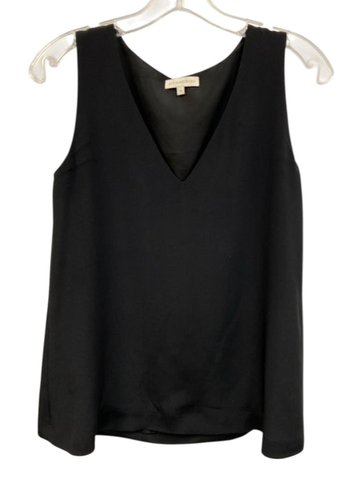 Ann Mashburn Size XS Black Silk Sleeveless V Neck Tank Top Black / XS