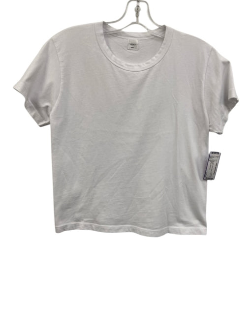 Leset Size S White Cotton Short Sleeve T Shirt Crop Top White / S