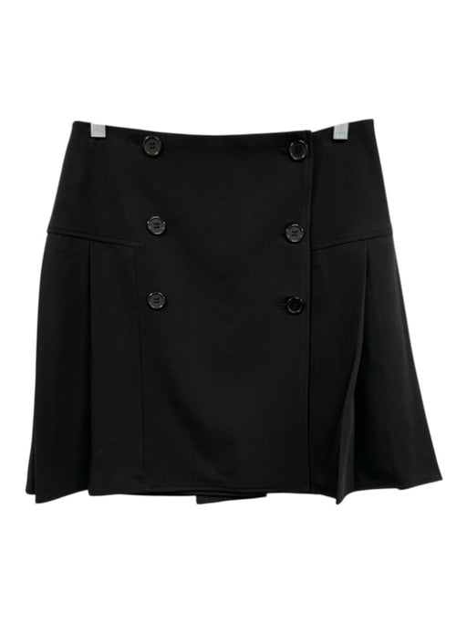 Albaray Size 10 Black Polyester Blend Double Breasted Pleat Detail Wrap Skirt Black / 10