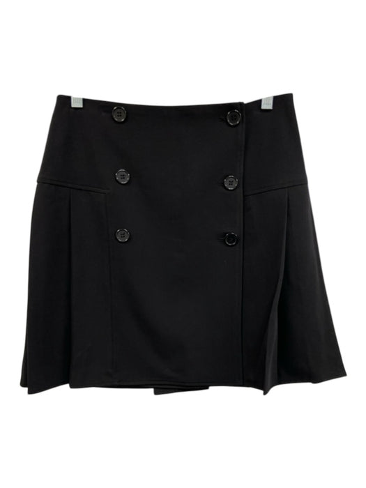 Albaray Size 10 Black Polyester Blend Double Breasted Pleat Detail Wrap Skirt Black / 10