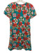 La Double J Size S Teal, Pink & Multi Cotton Geometric Floral Print Dress Teal, Pink & Multi / S