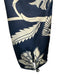 Johanne Ortiz Size 6 Navy Blue & Cream White Silk Floral Botanical Dress Navy Blue & Cream White / 6