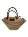 Sezane Beige & Brown Raffia Woven Leather Accents Drawstring Basket Bag Beige & Brown