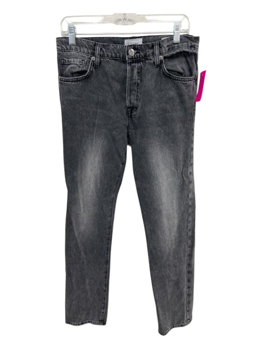 Frame Size 25 Gray Cotton Denim Button Fly Straight Jeans Gray / 25