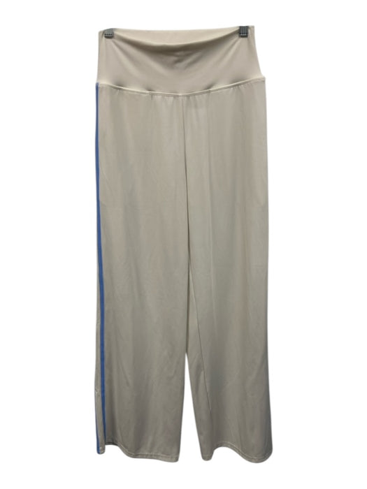 Lune Active Size S Cream & Blue Nylon Blend Side Stripe High Rise Leggings Cream & Blue / S