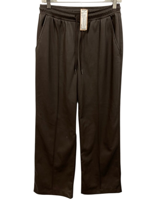 Stateside Size S Brown PU Leather Pintuck Front Drawstring Waist Pants Brown / S