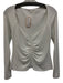 A.L.C. Size S White Cotton Blend Ruched Front V Neck Long Sleeve Top White / S
